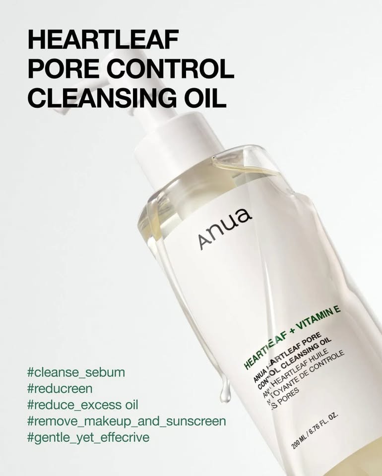 Anua Heartleaf Pore Control Cleansing Oil — Lightweight Oil Cleanser for Clear, Balanced Skin
