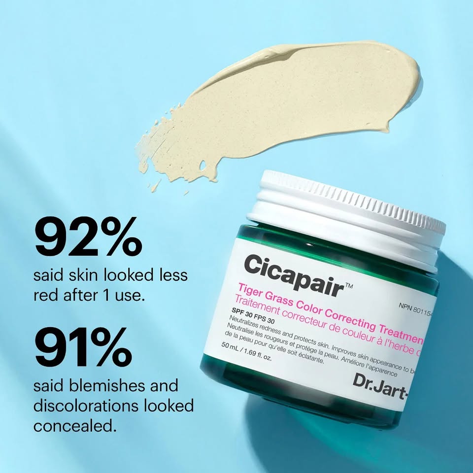 Dr. Jart+ Cicapair Tiger Grass Color Correcting Treatment SPF 22 PA++ — Soothing Green-to-Beige Tone-Up Cream