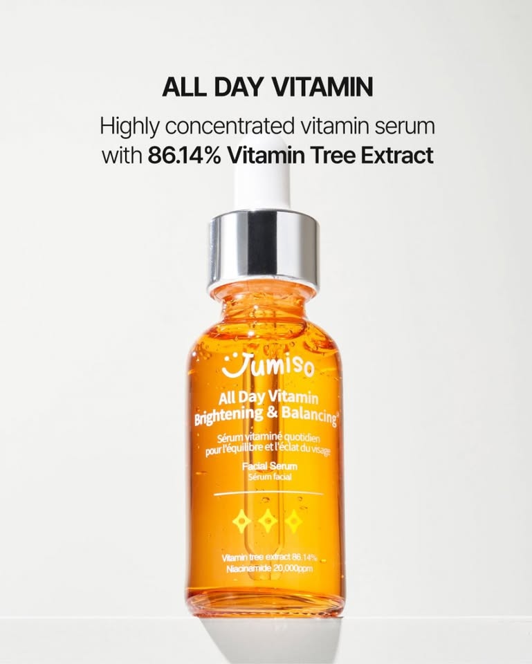 Jumiso All Day Vitamin Brightening & Balancing Facial Serum — Daily Glow & Tone-Perfecting Vitamin Serum