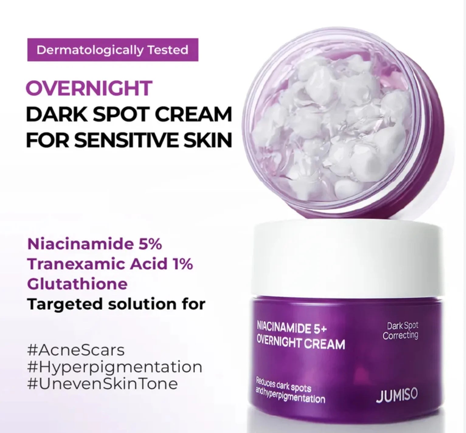 Jumiso Niacinamide 5+ Overnight Cream — Dark Spot Correcting & Brightening Night Moisturizer