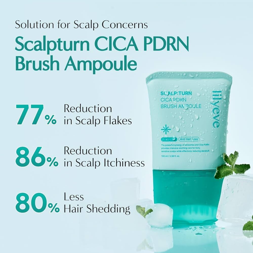 Lilyeve ScalpturN CICA PDRN Brush Ampoule — Soothing Scalp Repair & Anti-Hair Fall Treatment
