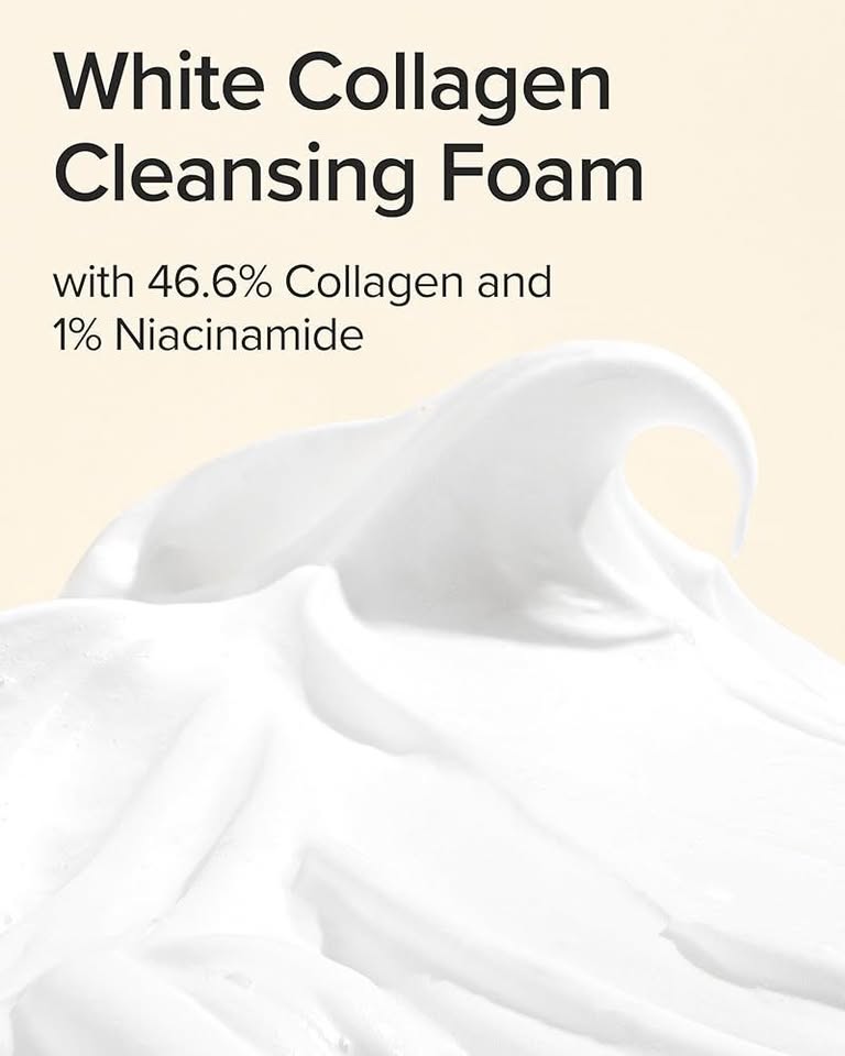 MARY & MAY White Collagen Cleansing Foam — Brightening & Anti-Aging Gentle Cleanser