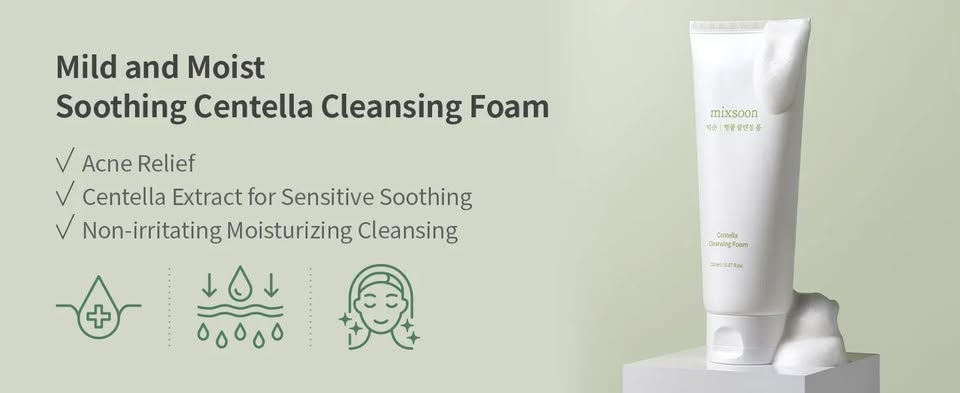 Mixsoon Centella Cleansing Foam — Gentle Daily Cleanser for Calm, Balanced Skin