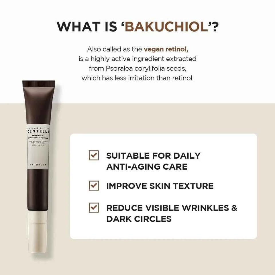 SKIN1004 Madagascar Centella Probio-Cica Bakuchiol Eye Cream - Anti-Aging Eye Treatment with Retinol Alternative
