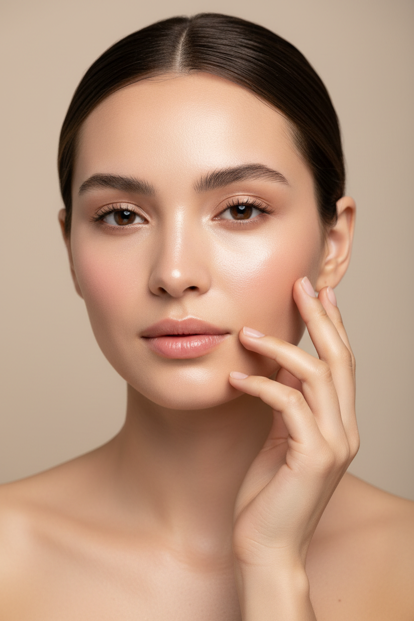 GIRL HAVING SKIN CARE PROTRAIT PHOTO