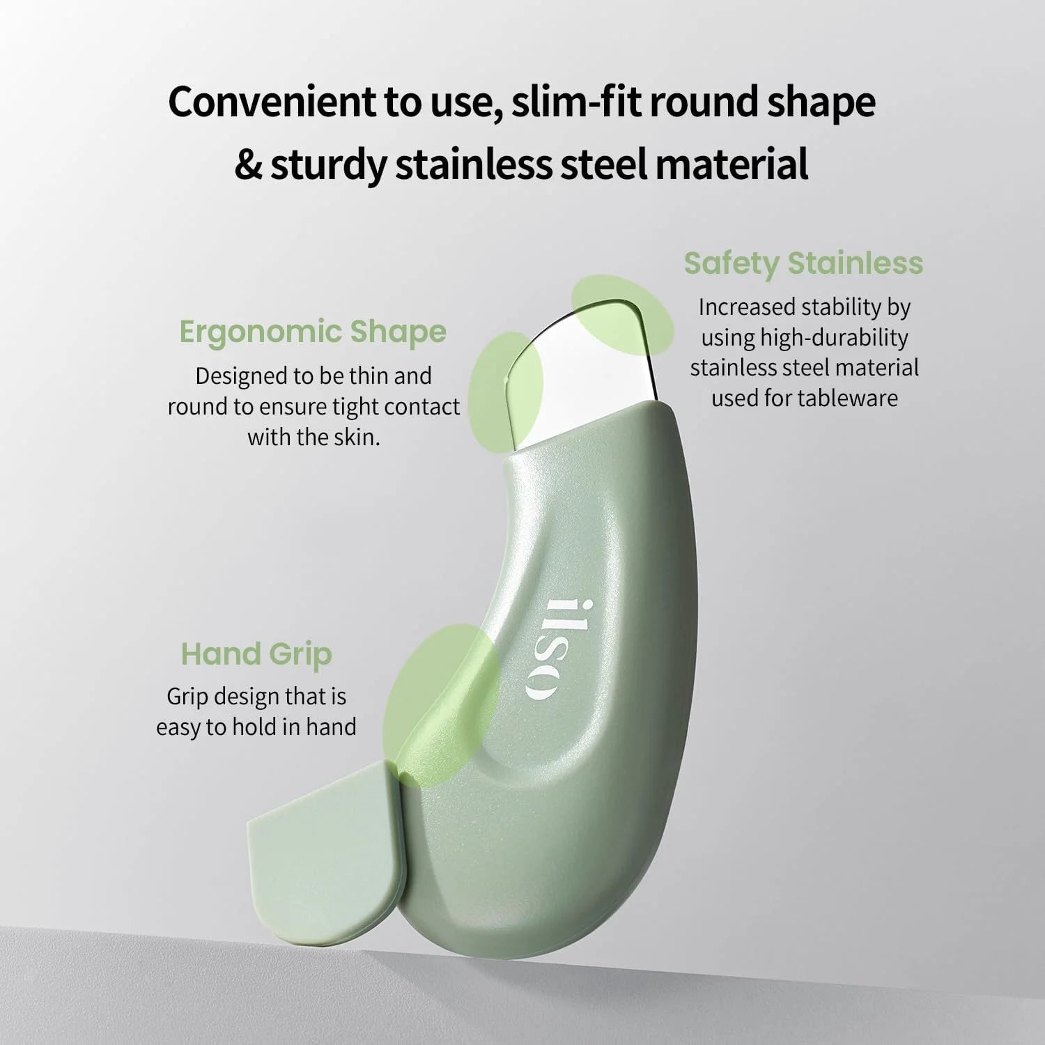 ILSO Gua Sha Tool — Ergonomic Stainless Steel Facial Massaging & Sculpting Tool